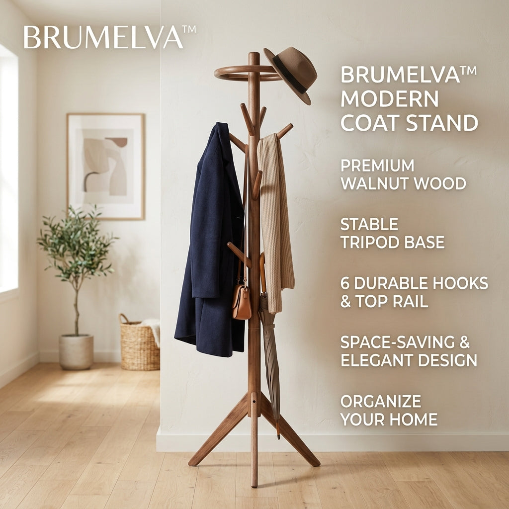 BRUMELVA™ BranchShift Modular Coat Rack & Daily Organizer